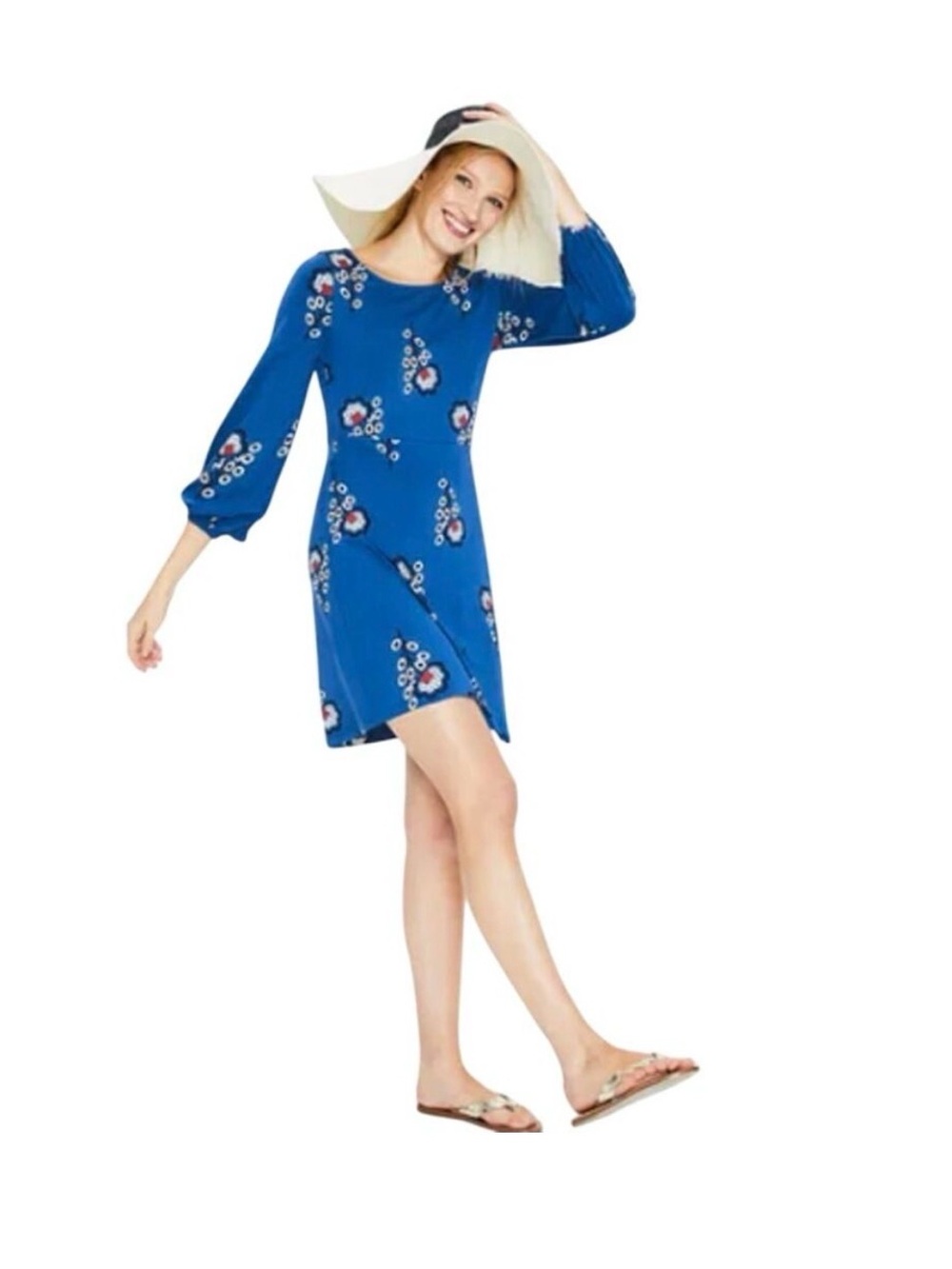Boden Lucie Jersey Cobalt Tunic Dress Size 8L